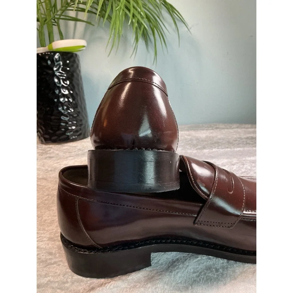 Samuel Windsor Men's Brown Leather Penny Loafers Dress Shoes Size 10 Classic EUC